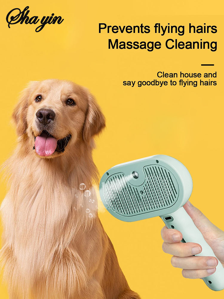 Dog Steam Brush – Luxury Steam Spray Grooming Brush for Dogs & Cats