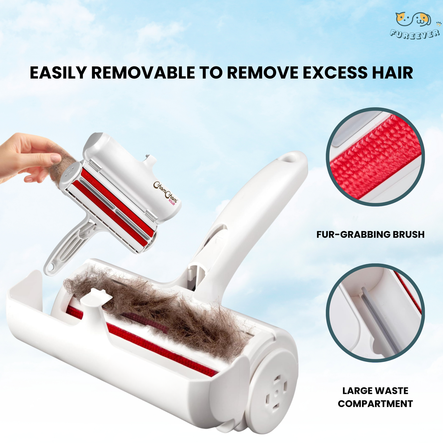 Pet Hair Remover Roller – Reusable Dog & Cat Fur Remover with Self-Cleaning Base