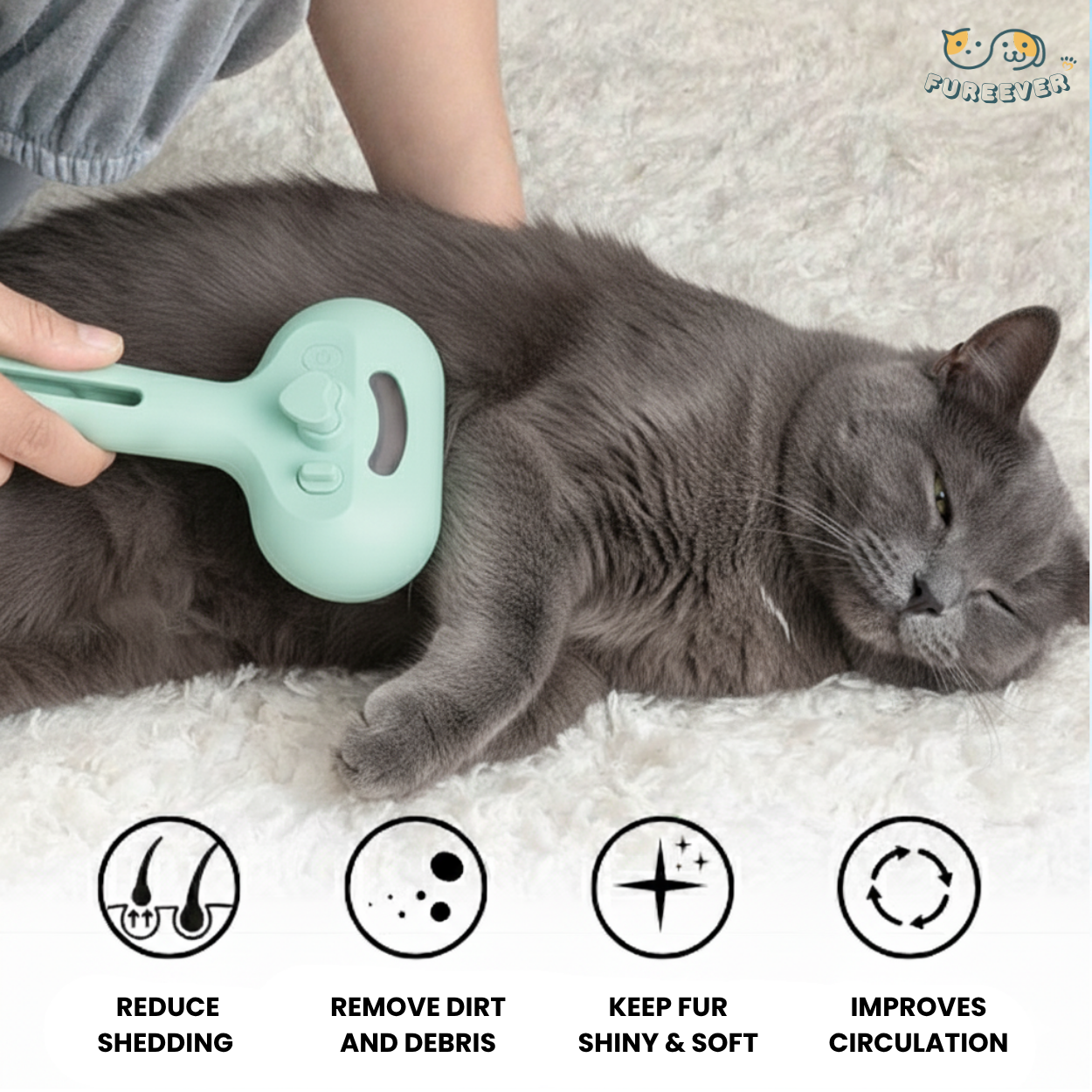 Dog Steam Brush – Luxury Steam Spray Grooming Brush for Dogs & Cats