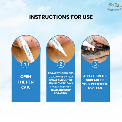 Pet Dental Pen – Dog & Cat Toothbrush Pen for Fresh Breath, Whitening & Tartar Removal