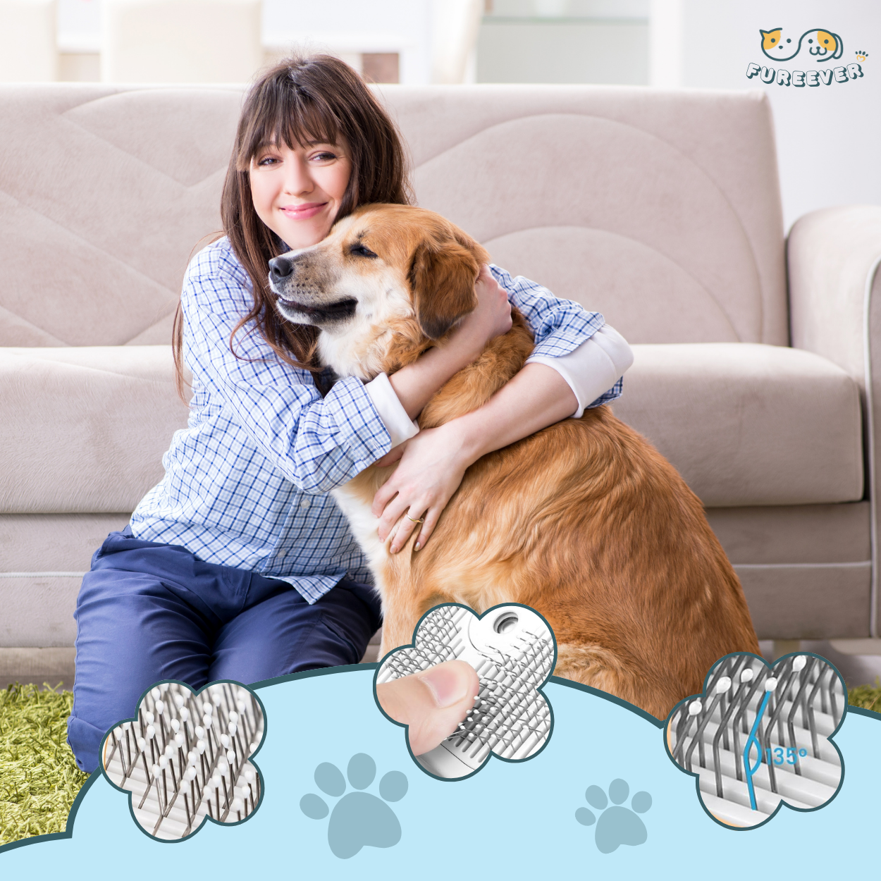 Dog Steam Brush – Luxury Steam Spray Grooming Brush for Dogs & Cats