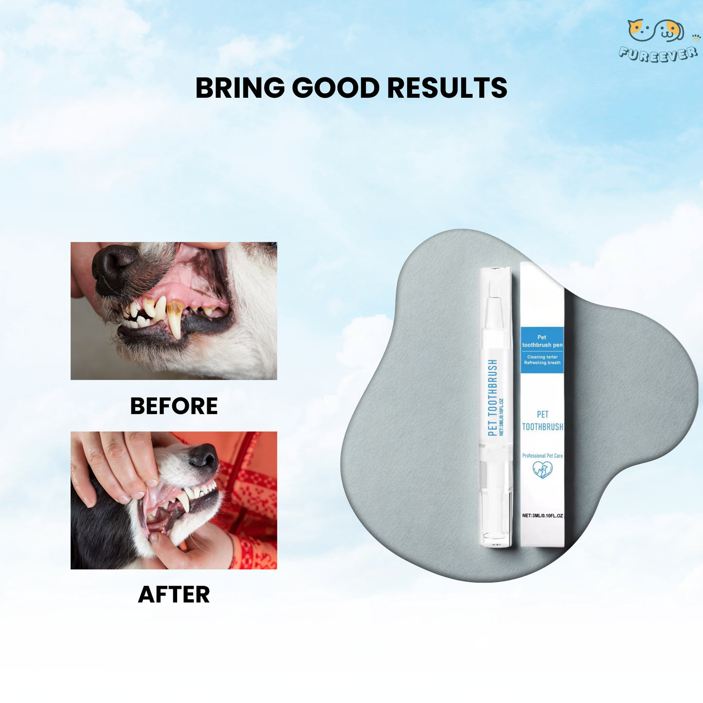 Pet Dental Pen – Dog & Cat Toothbrush Pen for Fresh Breath, Whitening & Tartar Removal