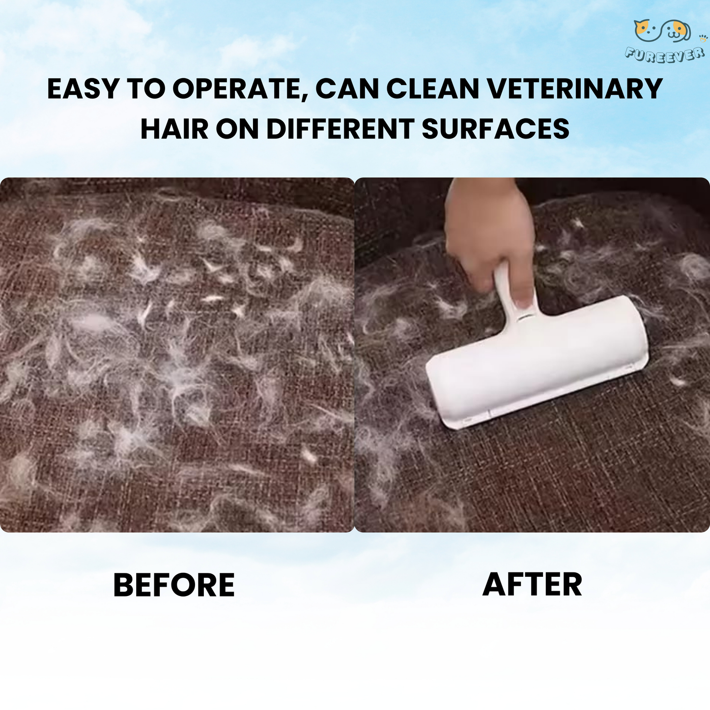 Pet Hair Remover Roller – Reusable Dog & Cat Fur Remover with Self-Cleaning Base