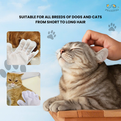 Pet Cleaning Gloves – Wash-Free Bath Wipes for Dogs & Cats