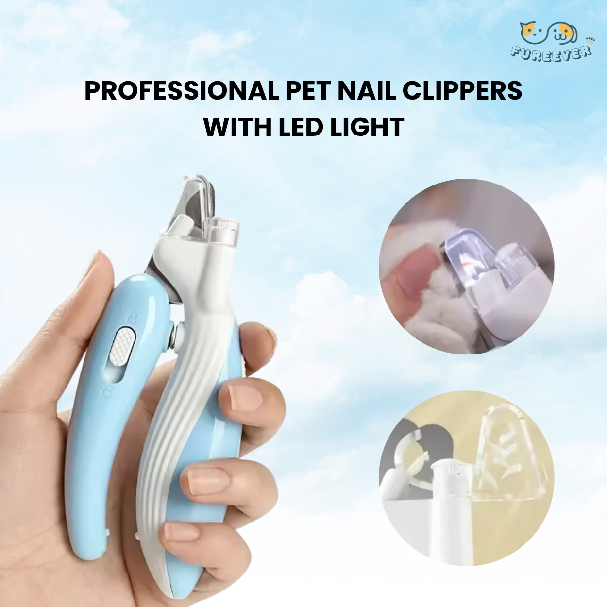 Professional Pet Nail Clippers with LED Light – Safe Paw Trimmer for Dogs & Cats