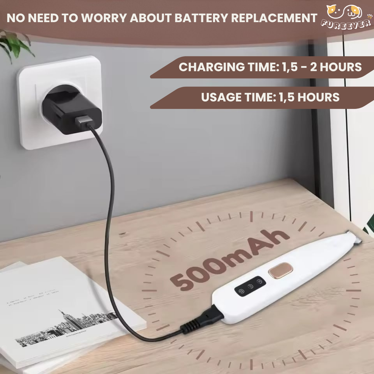 Professional Pet Paw Trimmer with LED Light Fully