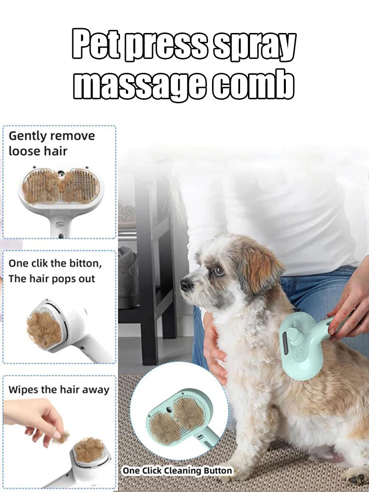 Dog Steam Brush – Luxury Steam Spray Grooming Brush for Dogs & Cats