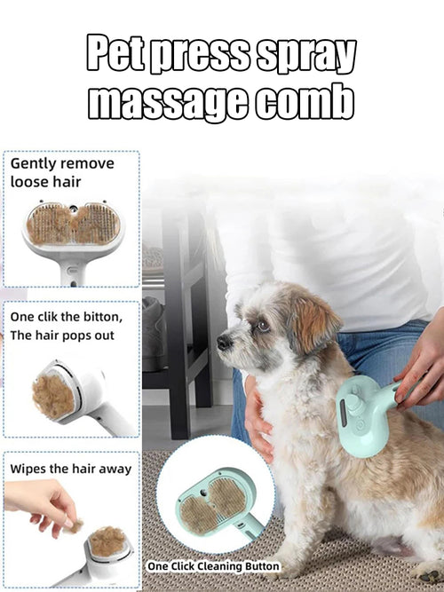 Dog Steam Brush – Luxury Steam Spray Grooming Brush for Dogs & Cats