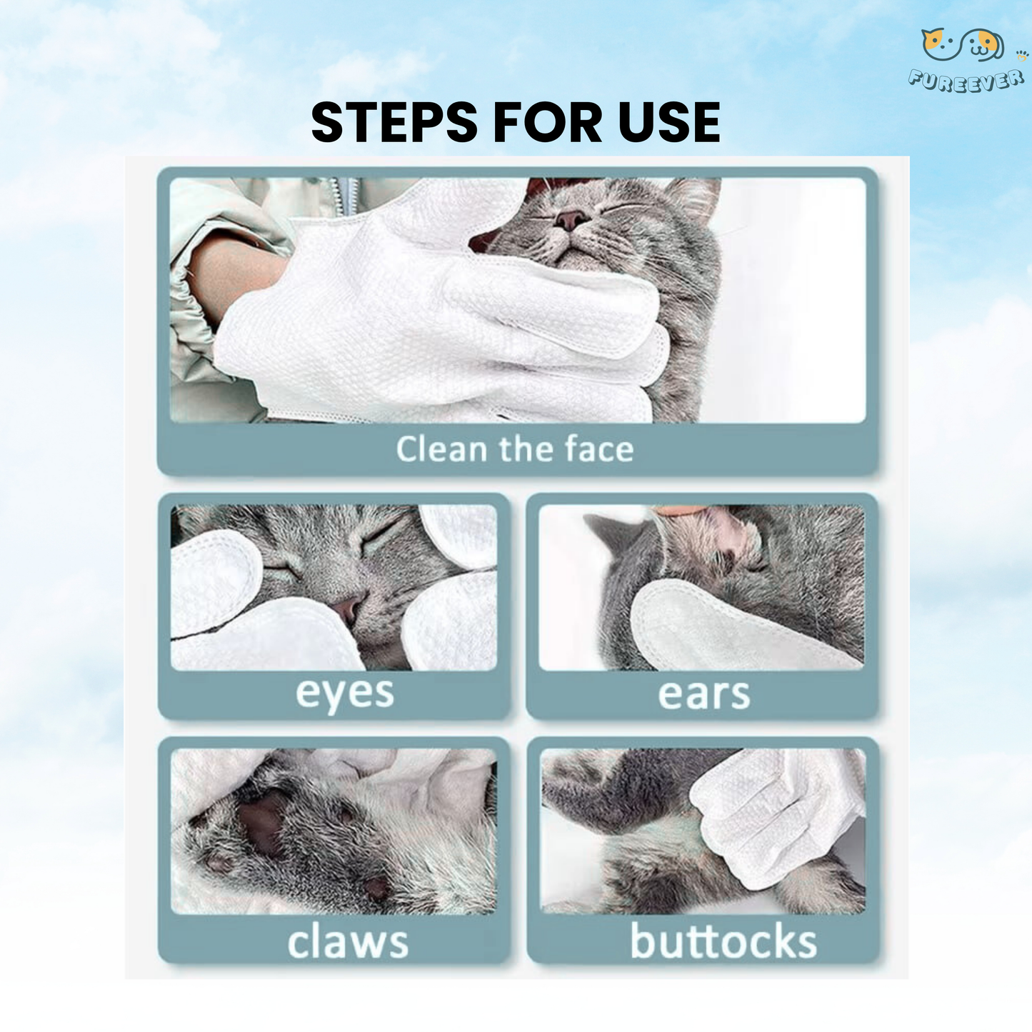 Pet Cleaning Gloves – Wash-Free Bath Wipes for Dogs & Cats
