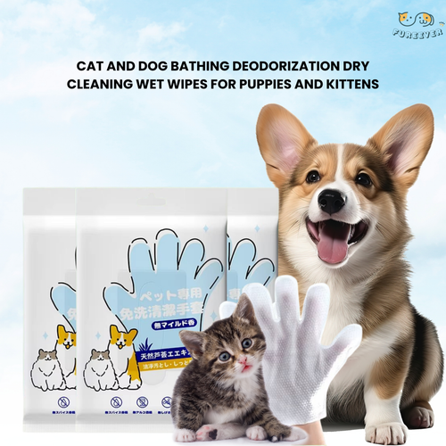 Pet Cleaning Gloves – Wash-Free Bath Wipes for Dogs & Cats