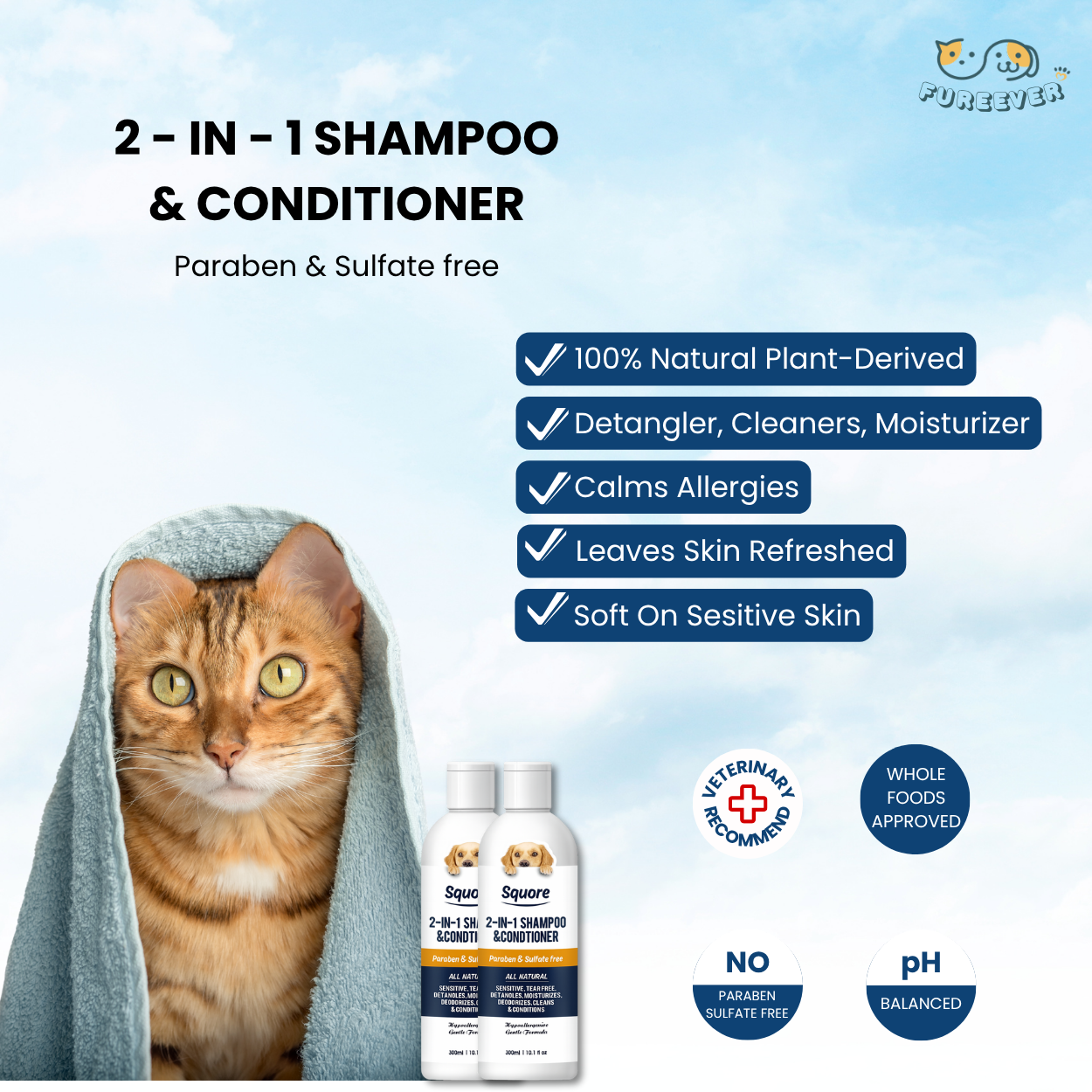 Puppy Shampoo 2-in-1 – Natural & Moisturizing Formula for Soft, Healthy Fur